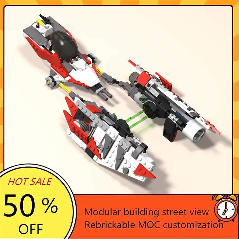 

298PCS Popular Space War Movie Model MOC Building Bricks Pod-Racer Modular Technology Gifts Holiday Assemble Children Toy Suit