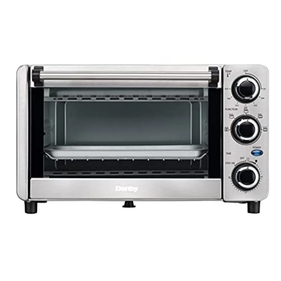 

0.4 cu ft/12L Countertop Toaster Oven in Stainless Steel with 4-Slice Ccity for Toast Bake Broil Keep Warm Functions