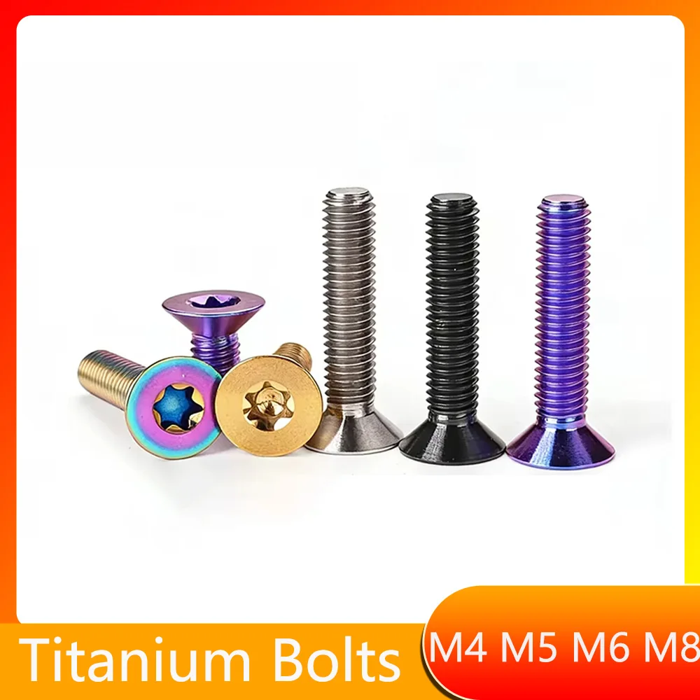 Flachkopf-Sechsrund-Torx-Schraube M3 M4 M5 M6 TC4 Titan Senkkopfschraube für Fahrradbremsen und Motorradmotor-Upgrade