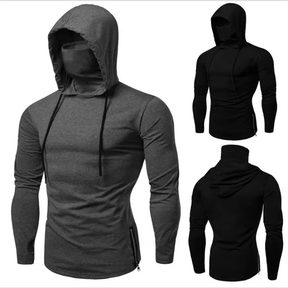 New Fitness Clothes Men's Peripheral Sweaters Hooded Long-sleeved T-shirts Make Men's Trendy Fashion Sweaters