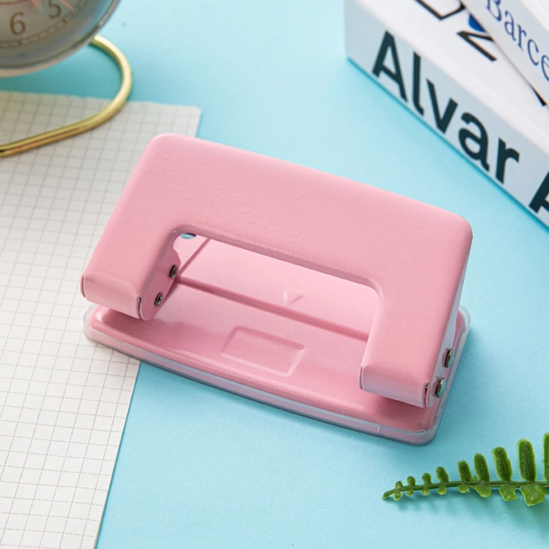 Portable Paper Hole Puncher with Chip Storage Tray Double Hole Tool 10 Sheets Capacity for Binding Album
