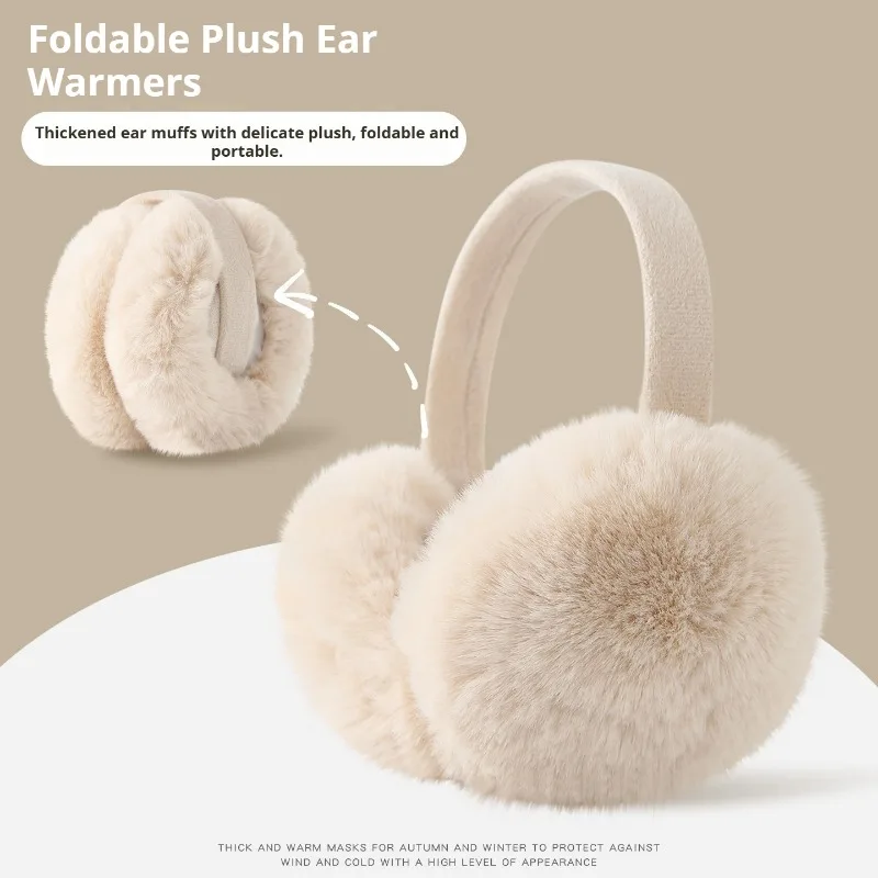Soft Solid Plush Warm Winter Earmuffs Portable Outdoor Ear Flap Protective Ear Covers For Men Women Daily Wear