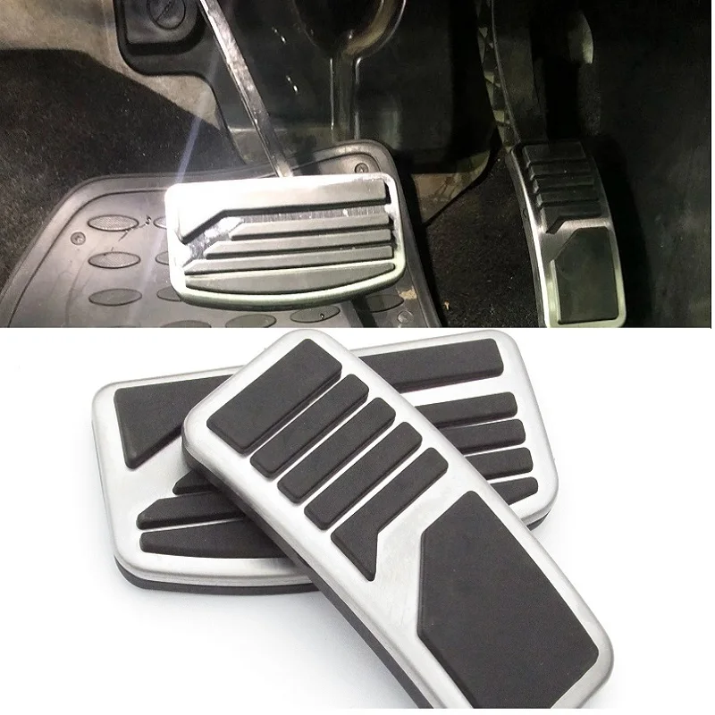 

AT Car Gas Clutch Brake Pedal Cover Kit For Mitsubishi Pajero 3 Outlander Lancer X Eclipse Cross Rubber Stainless Nonslip Pad