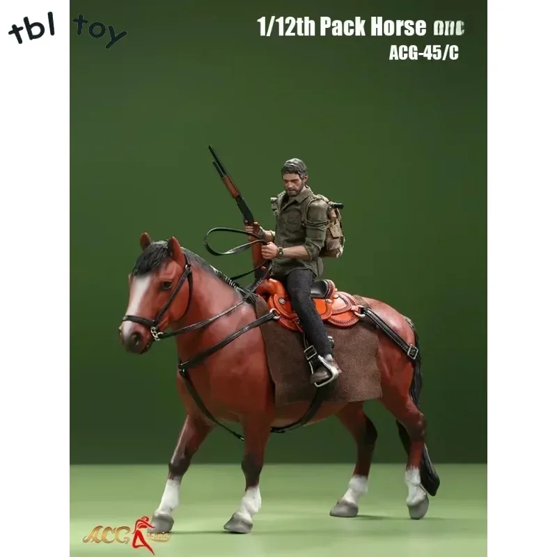 ACG-45 1/12 Scale PVC Static Simulated Animal Workhorse with Harness Model for 6 Inch Action Toy Figures Ornaments Decoration