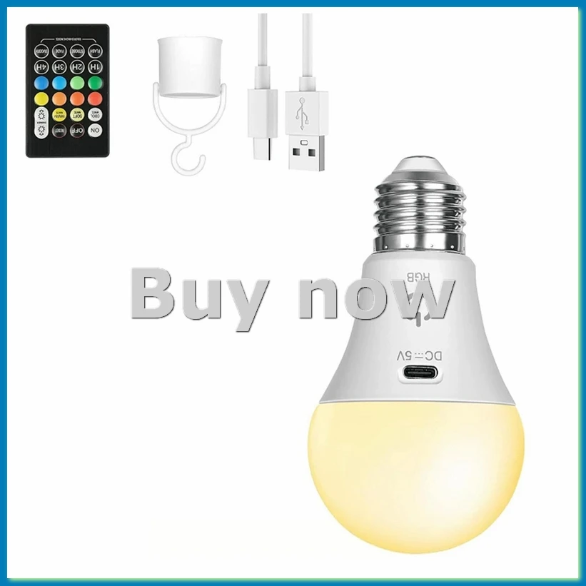 

Умная светодиодная лампа RGB USB — перезаряжаемая умная лампа E27 с регулируемой яркостью и беспроводной лампочкой с синхронизацией и батарейным питанием — ABHG