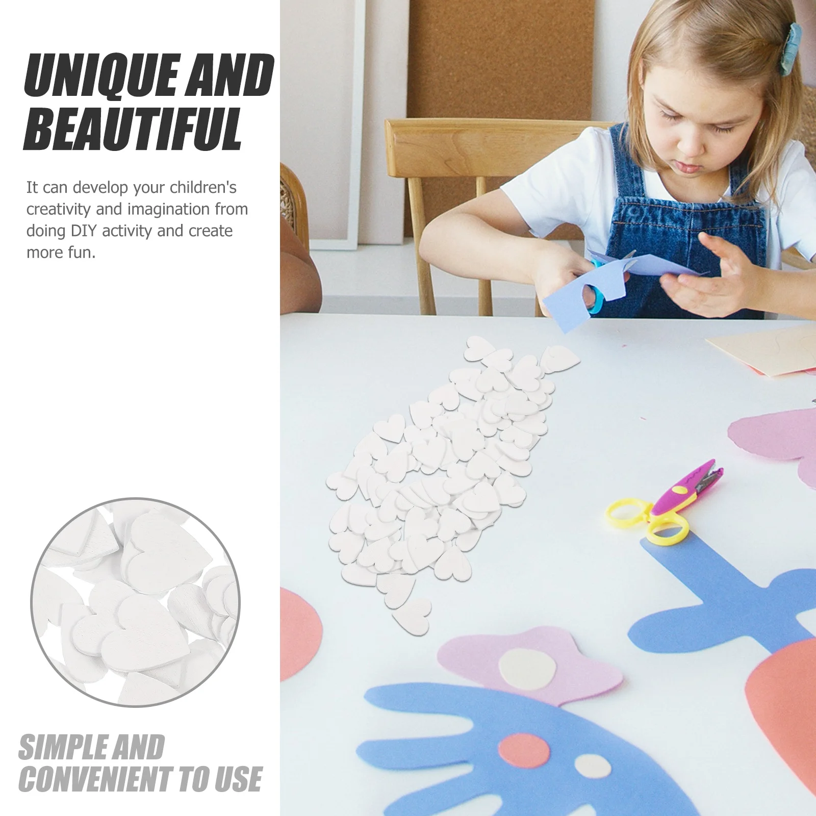 

200pcs Heart Shape Wood Slices Unfinished Natural Wooden Pieces For Diy Crafts Wedding Decoration Craft Supplies Blank Cutouts