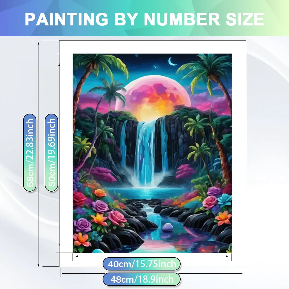 HUACAN Diy Paintings By Numbers On Canvas Forest House Fantasy Landscape Tree Diy Kit Hobbies   Home Decorative HandPainted