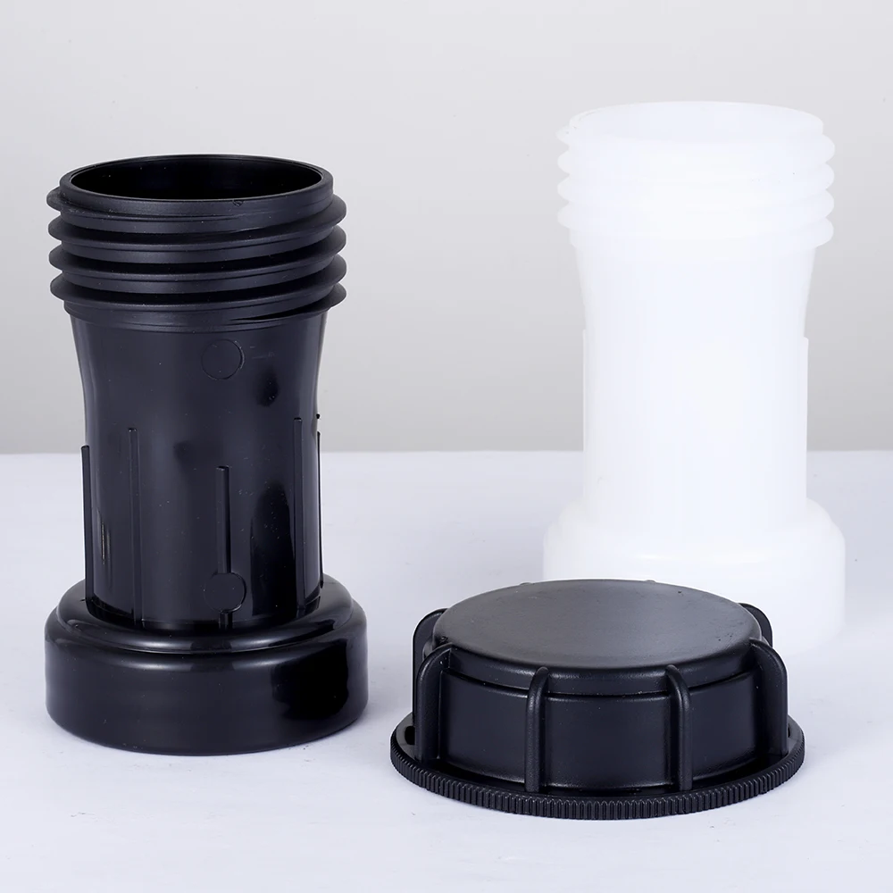 Adaptateur d'extension de réservoir IBC S60*2, tube d'extension en plastique 60 mm à filetage grossier femelle x mâle pour connecteur de sortie de réservoir d'eau pour barils de tonne