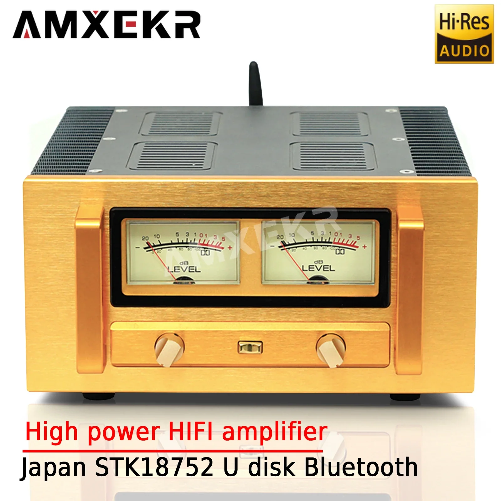 

AMXEKR 100Wx2 High Power HIFI Amplifier Japan STK18752 Professional Power Amplifier U Disk HD Lossless Wireless Bluetooth