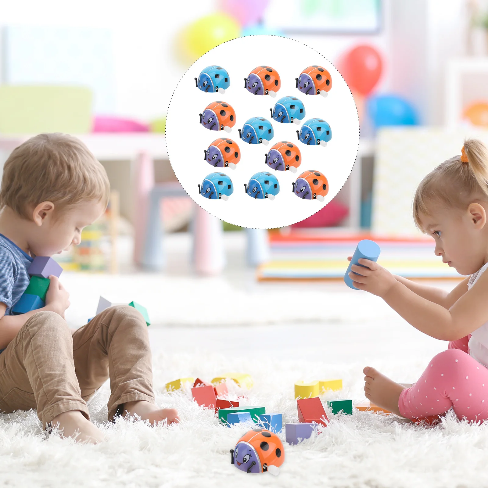 

12pcs Wind-Up Beetle Fun Cartoon Animal Type Clockwork Kids For Crawling Flipping Motion Playtime