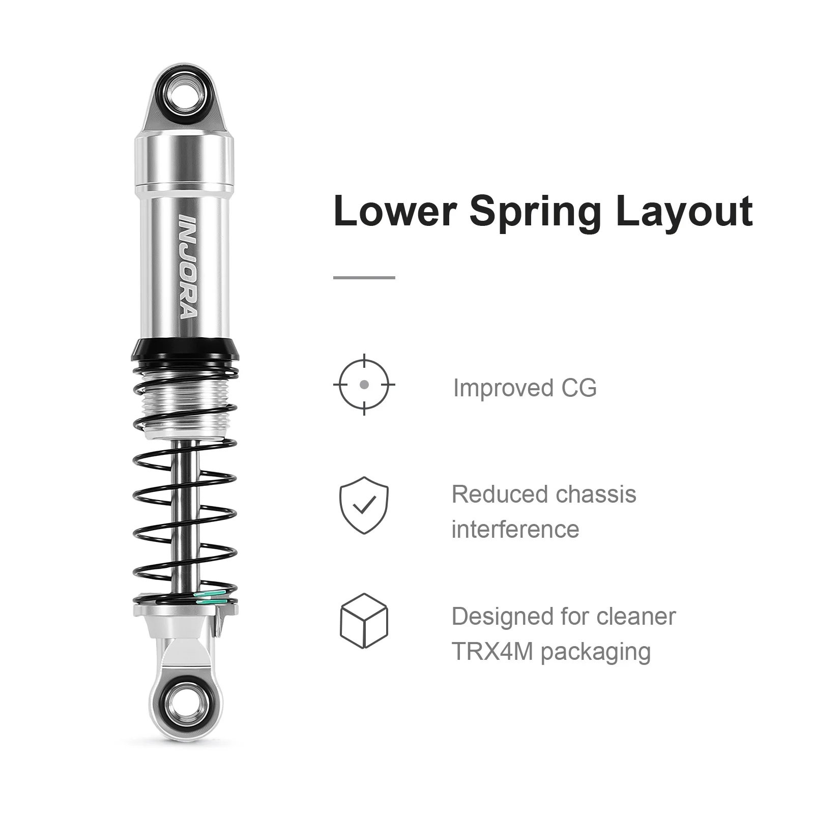 INJORA LS 59mm/55mm Aluminium-Ölstoßdämpfer für 1/18 TRX4M – Detail 39