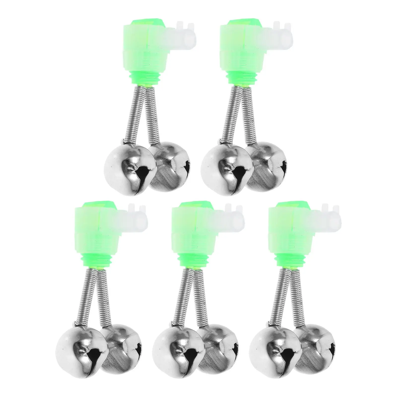

5 pcs Fishing Rod Bells Loud Clear Alarm Indicator Bite 22x16x22mm Plastic Alloy Night Fishing Tools Twin Alerts