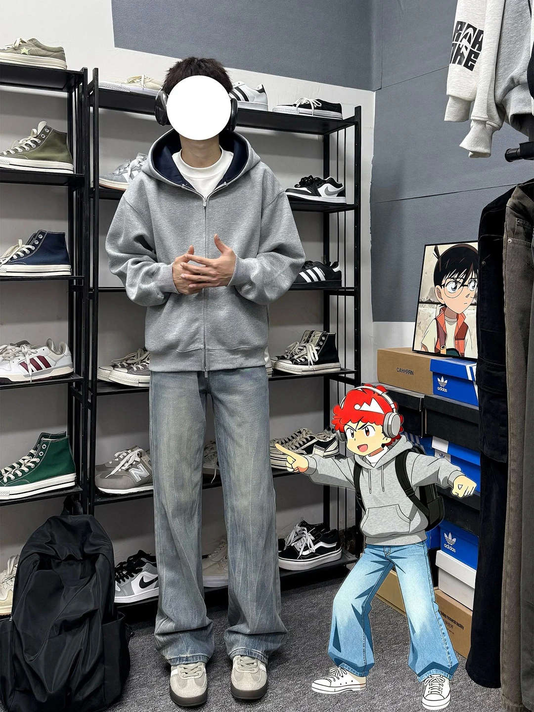 

Light Blue Straight Leg Jeans for Men Autumn Cleanfit Slimming Teenager Pants American High Street Micro Flared Trousers