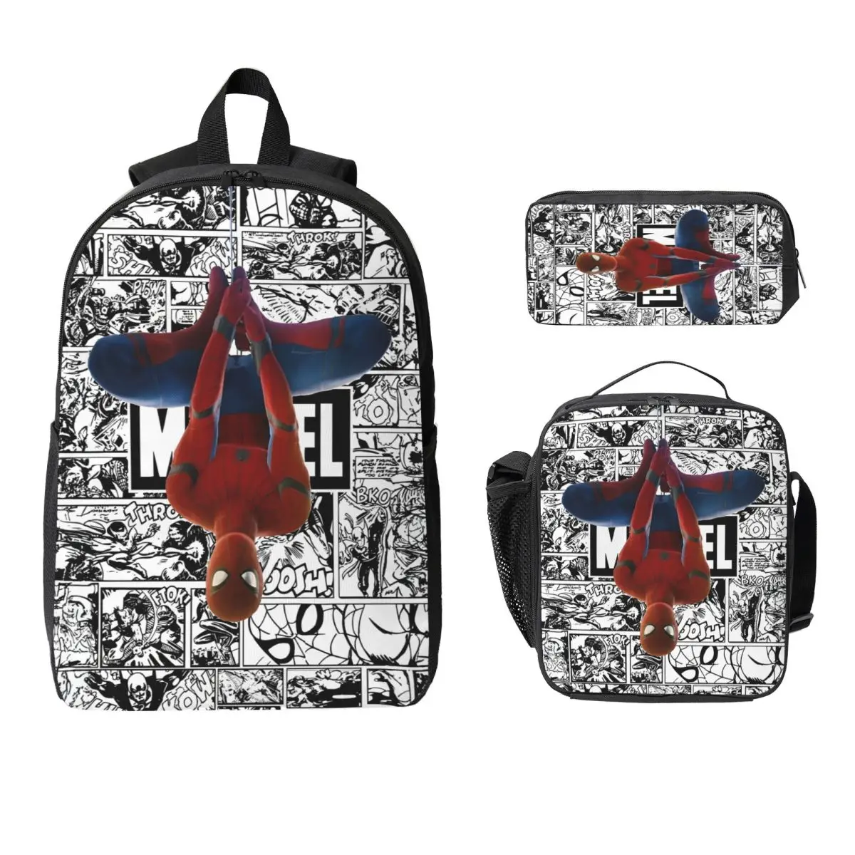 

Spider Man Kids Backpack Lunch Box Pen Bags for Boys Girls Backpacks Schoolbag Bookbag Set