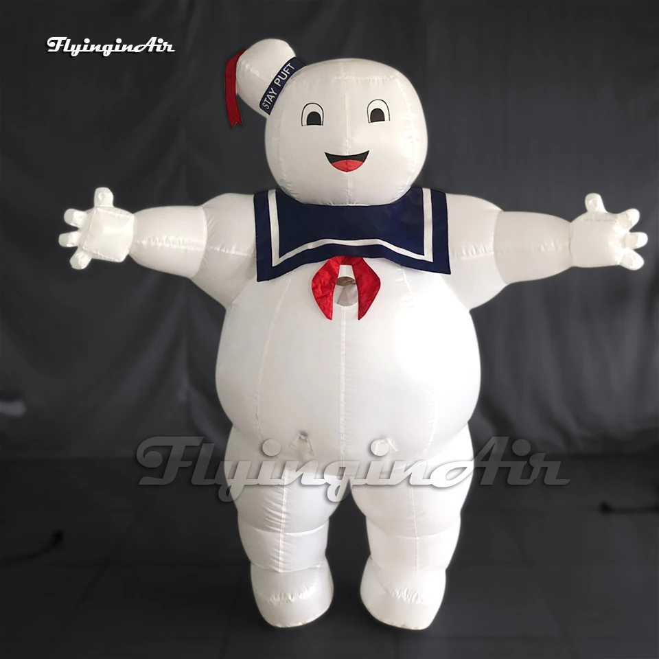 

Walking Inflatable Stay Puft Marshmallow Man Costume Adult Wearable Blow Up Halloween Cosplay Suit For Parade Event