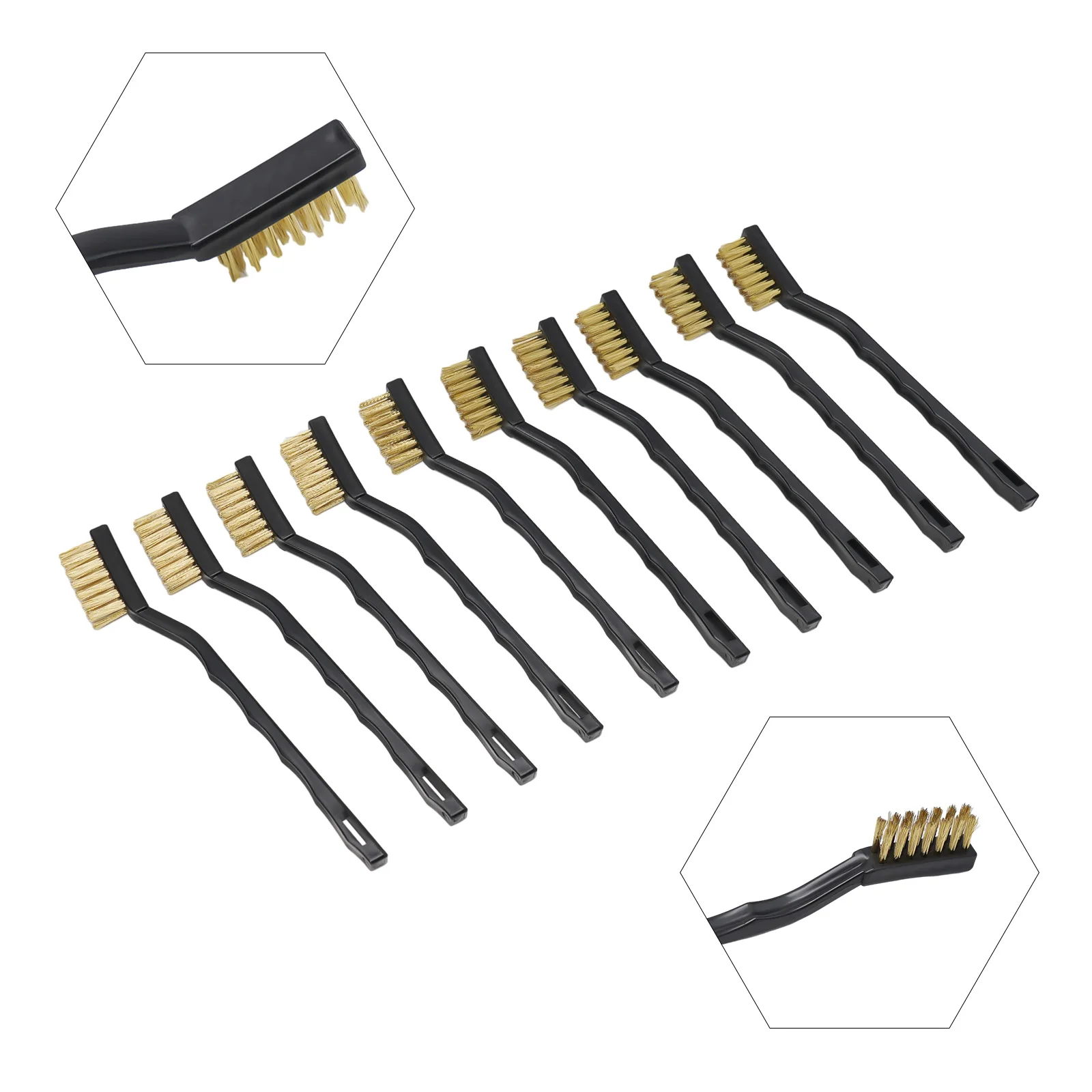 10Pcs 17cm Hand Brush Stainless Steel Copper Wire Brushes For Metal Rust Scrub Removal Cleaning Maintenance Manual Tools