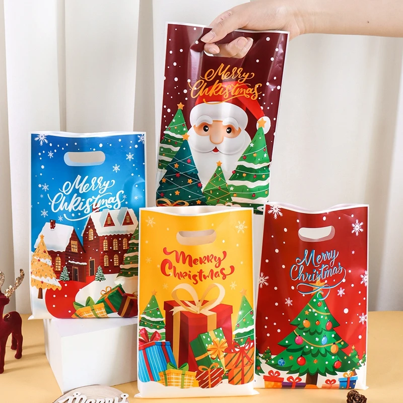10/20/50 Stück Weihnachten Weihnachtsmann Süßigkeiten Geschenktüten Weihnachtsdekorationen für Zuhause 2025 Navidad Neujahr 2026 Weihnachtsgeschenke Verpackung