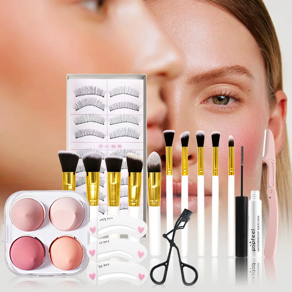 Best-Selling Popfeel Makeup Kit Full Set Eyeshadow Eyeliner Brow Lip Gloss Concealer Halloween Stage Gifts for Women Cosmetics