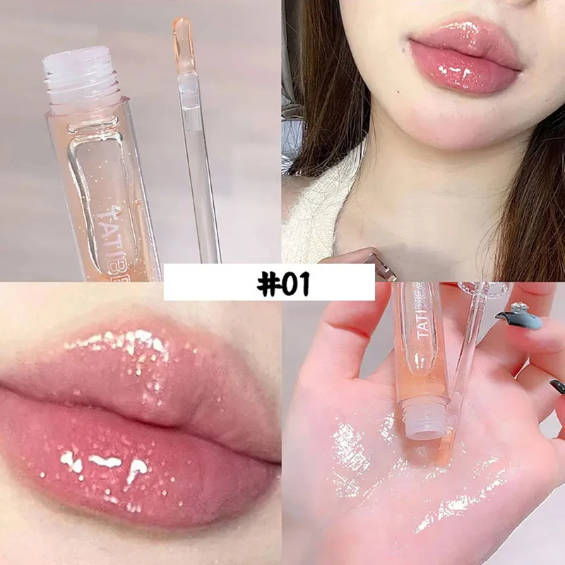 Cherry Pink Mirror Lip Gloss grassoccio Glitter Crystal Crystal Jelly Waterproof Moisturize Long Lasting Sexy Oil Lip Tint Makeup