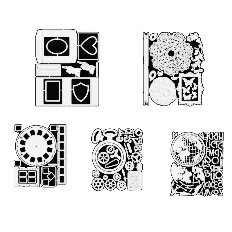 Travel Matchbox Boutique Show klisze Gears Metal Cutting Dies Stamps Stencil Scrapbooking Diary Embossing Diy Greeting Card