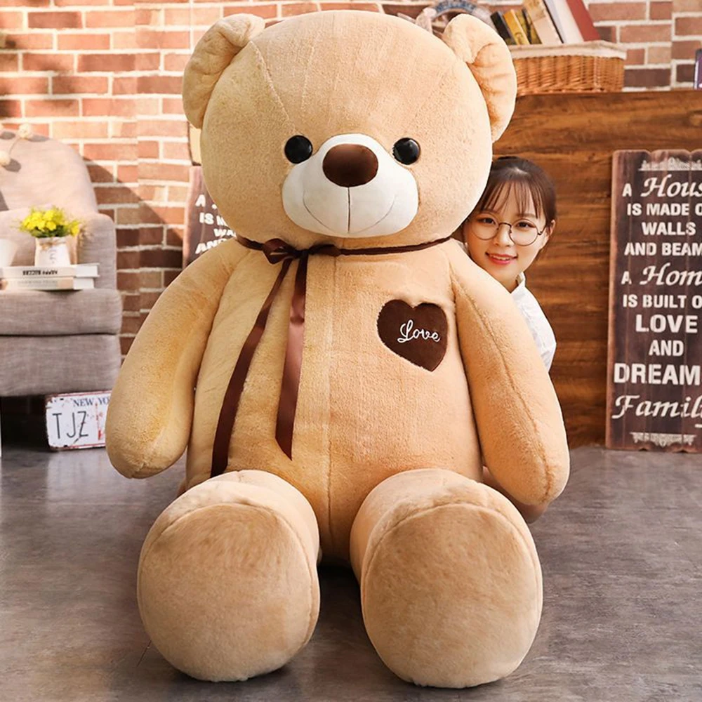 60CM Large Teddy Bear Plush Toy Stuffed Full Soft Sleeping Pillow Doll Short Hair Brown Bear Doll Child Birthday Christmas Gift