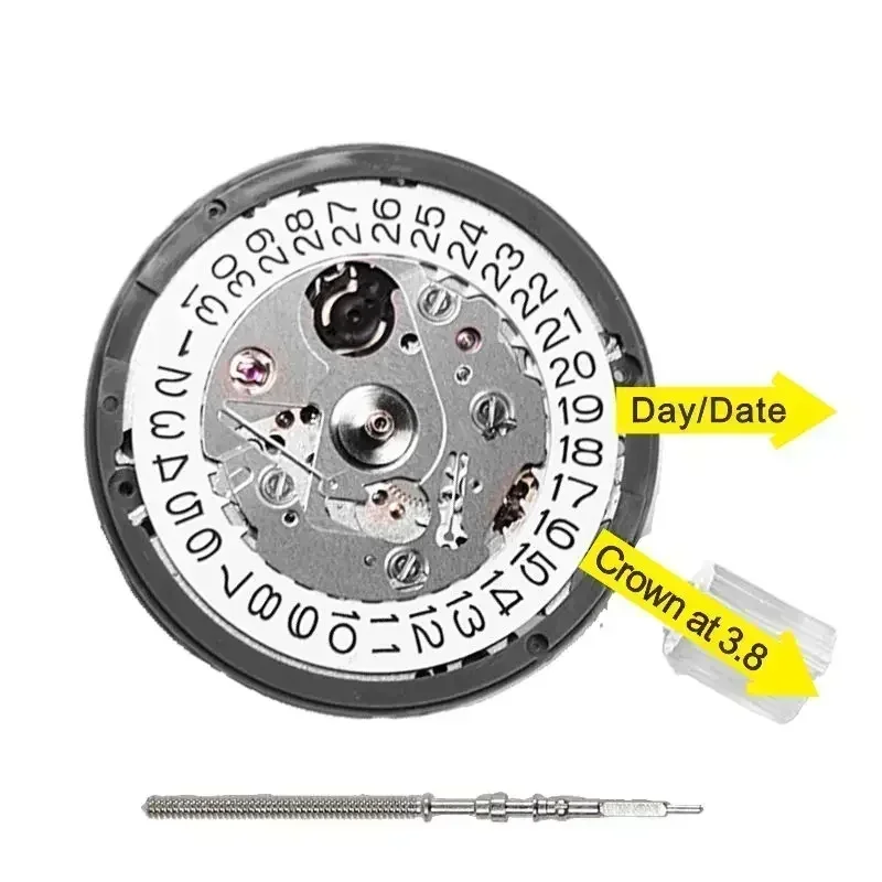 CAOWTAN NH35A Premium mechanisches Uhrwerk NH35 bei 3 bei 3,8 bei 6 Datumsrad 24 Juwelen Automatischer Selbstaufzug Hochpräzises Uhrwerk ersetzen 4