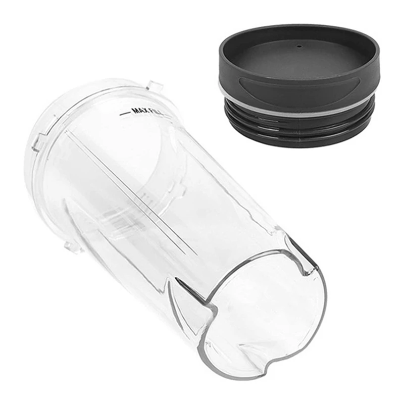 A74X 16 OZ Cup with Two Lids,6 Fins Blade for Ninja,Blender Replacement Parts Accessories for Ninja BL660 BL770 BL740 Blender
