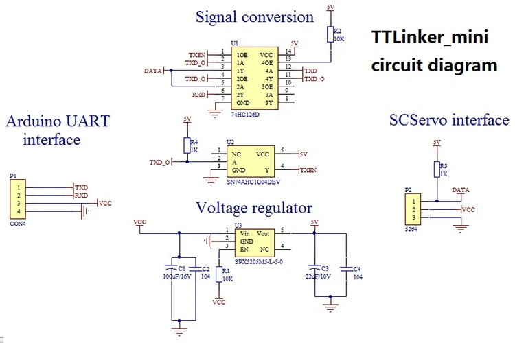 2 pièces FE-TTLinker-Mini carte de Conversion de Signal Ard et SCServo Robot Servo Kits