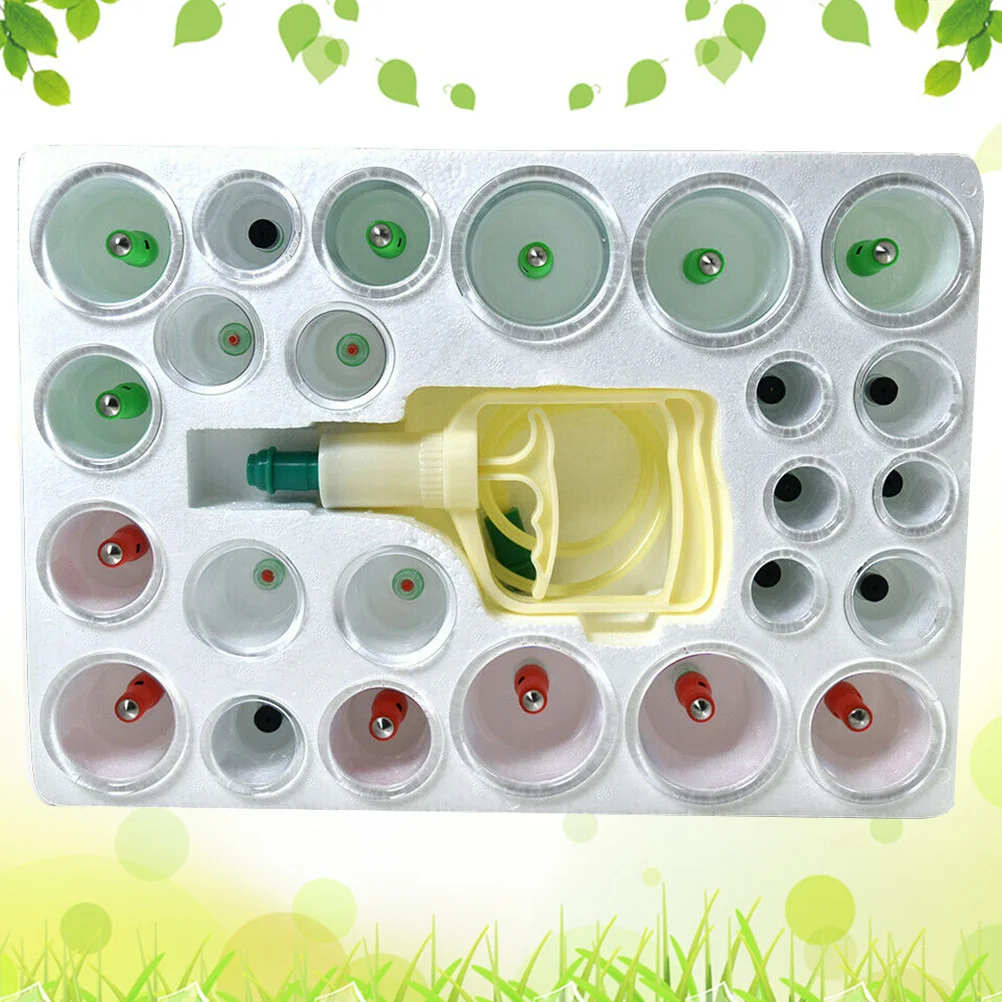 

24 Cans Vacuum Cupping Device Thicken Home Use Explosion Proof Moisture Tank Easy Operate Painless Improve Blood Circulation