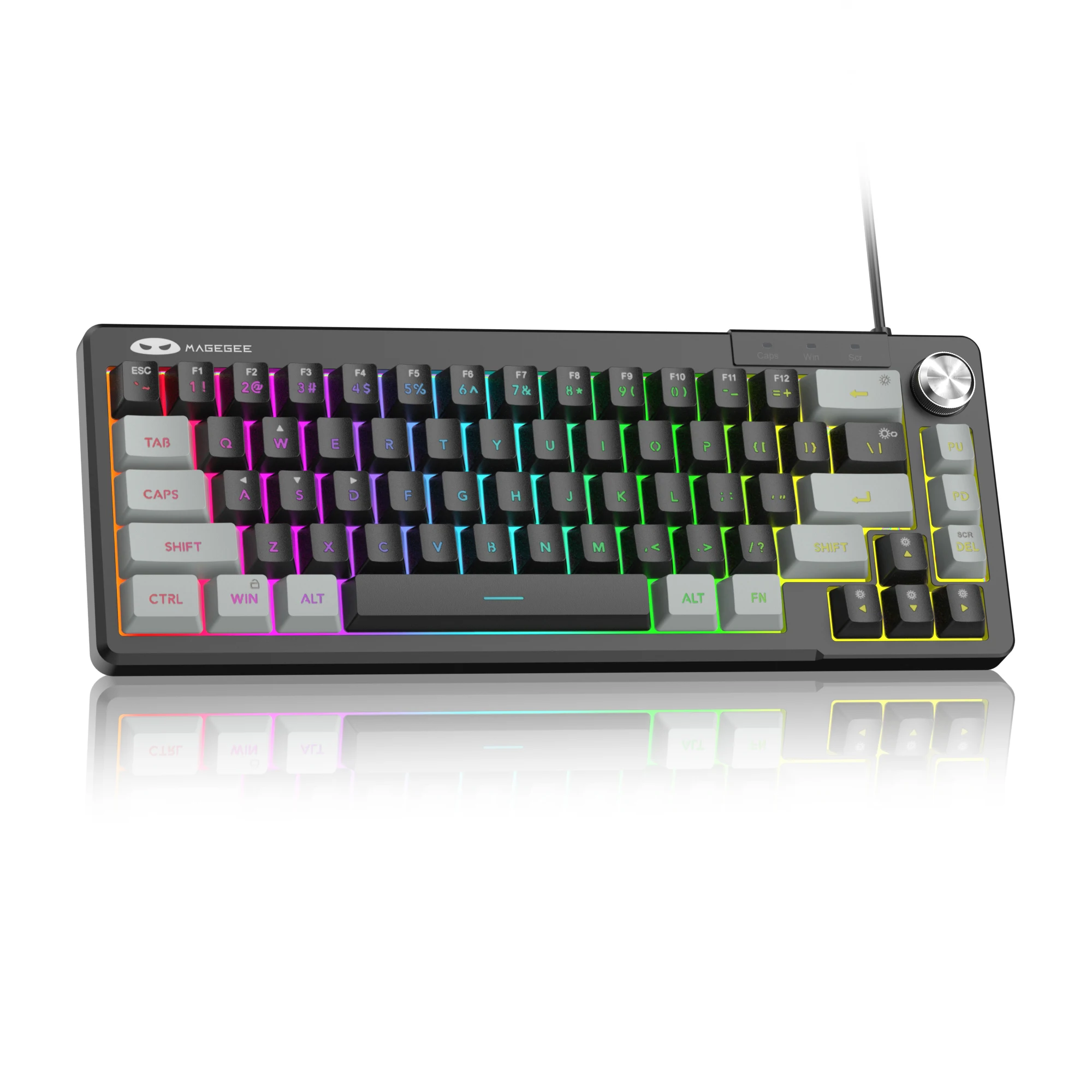 MageGee TS68 Mini 60% membraantoetsenbord, RGB-achtergrondverlichting, 66 toetsen OEM-profiel Ergonomisch ontwerp voor gaming/kantoor