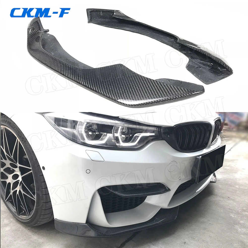 

Carbon Fiber Front Bumper Lip Splitters Aprons for BMW 3 4 Series F80 F82 F83 M3 M4 2014-2017 Chin Guard Car Styling Body Kits