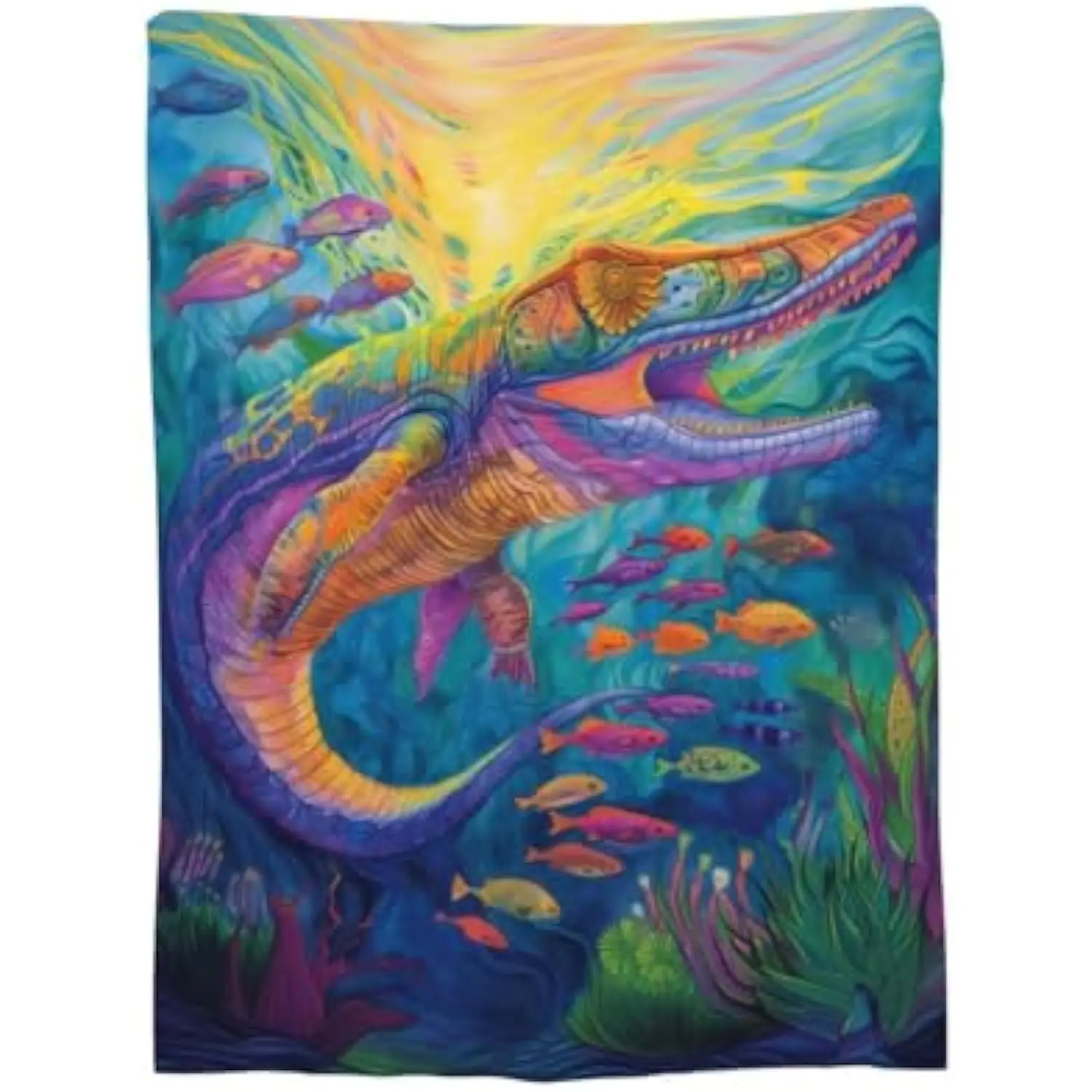 

Красочное фланелевое флисовое одеяло с принтом Mosasaurus, мягкое легкое одеяло для дивана-кровати для взрослых