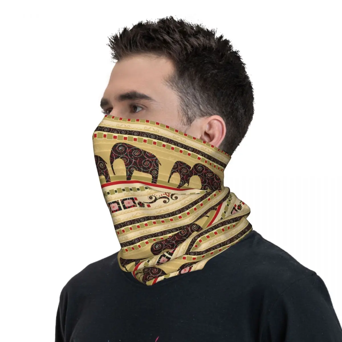 Elephant Scarf Neckerchief Neck Face Mask Polyester