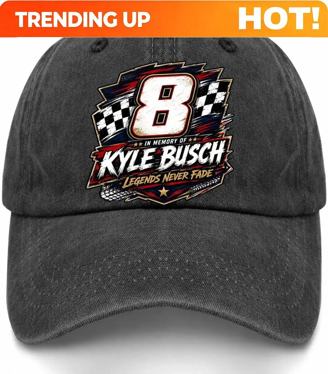 Custom Kyle Buschs 1985–2026 Hat For Men Trendy Washed Distressed Baseball Caps