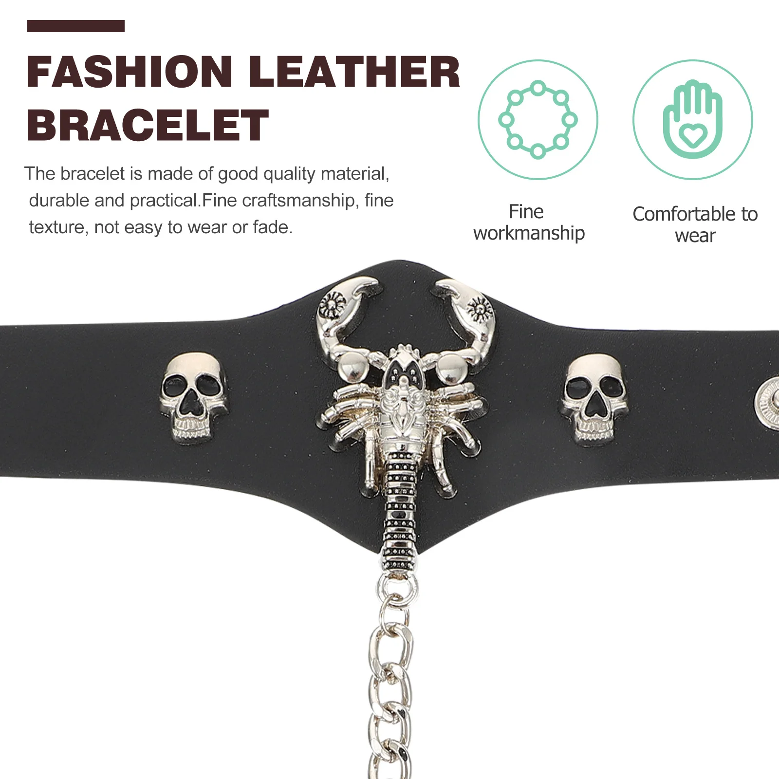 

1Pcs Stylish Scorpion Bracelet Punk Themed Wrist Jewelry Creative Hand Decor Ideal for Parties Delicate Texture Fade Resistant