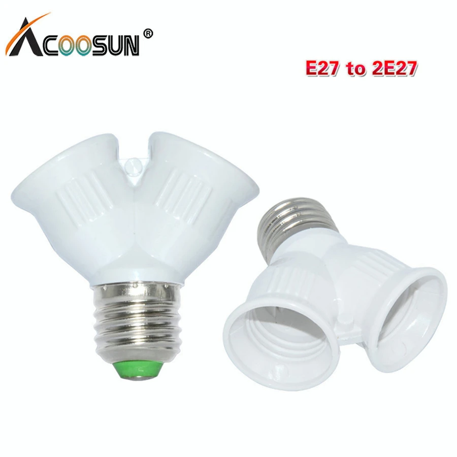 Screw E27 To 2 E27 Adapter Lamp Base Y Shape LED Bulb Base Light Lamp Splitter Adapter Converter Socket Extender Bulb Holder