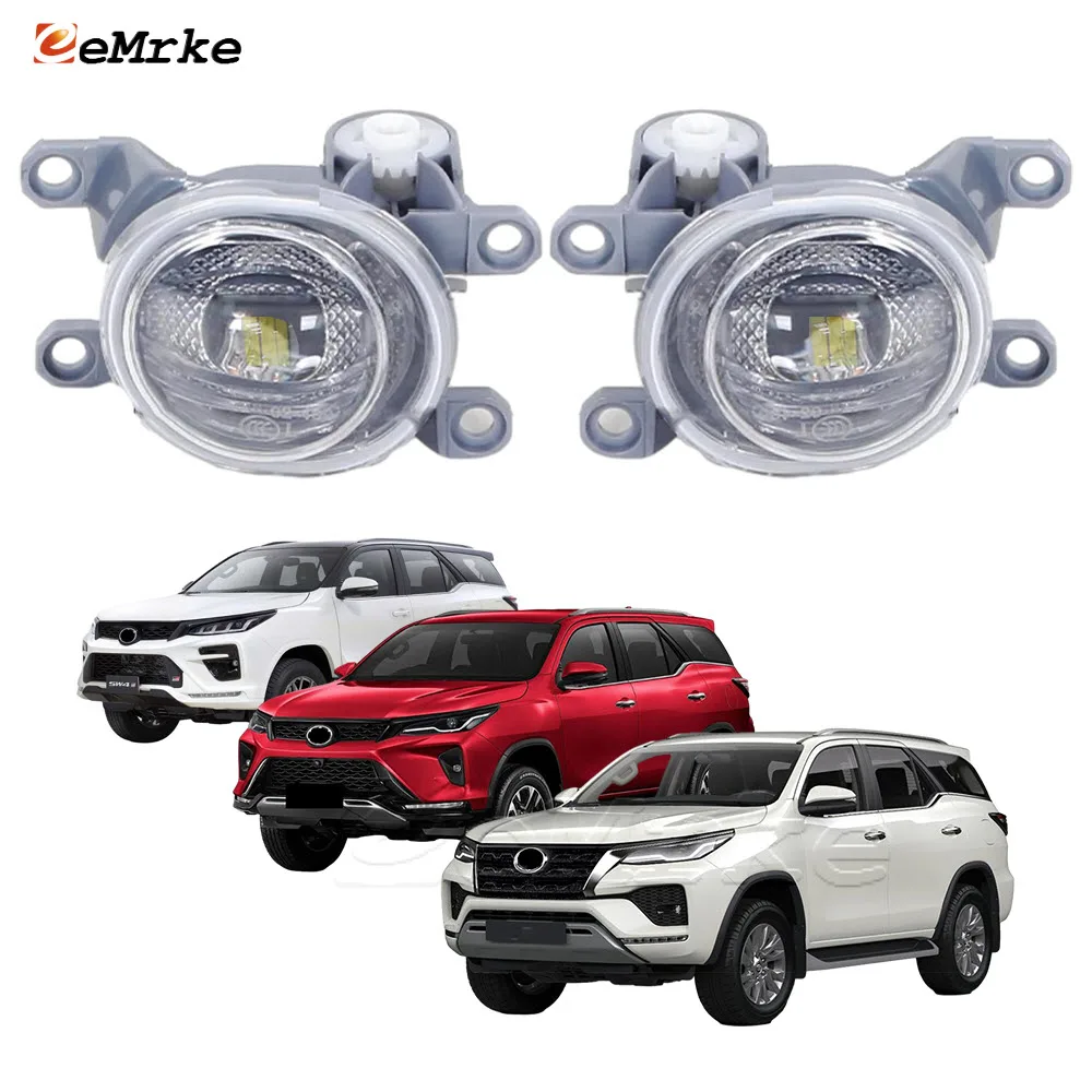 LED Fog Lights Assembly for Toyota Fortuner SW4 II AN160 Facelift 2021-2024 Car PTF Daytime Running Light Fog Driving Lamp DRL