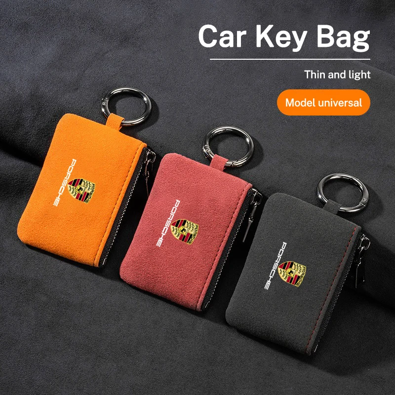 พวงกุญแจรถ Key กระเป๋าจี้ Lanyard ของขวัญสําหรับ Porsche Cayenne Panamera Macan 911 718 Taycan Boxster Cayman Pajun อุปกรณ์เสริม