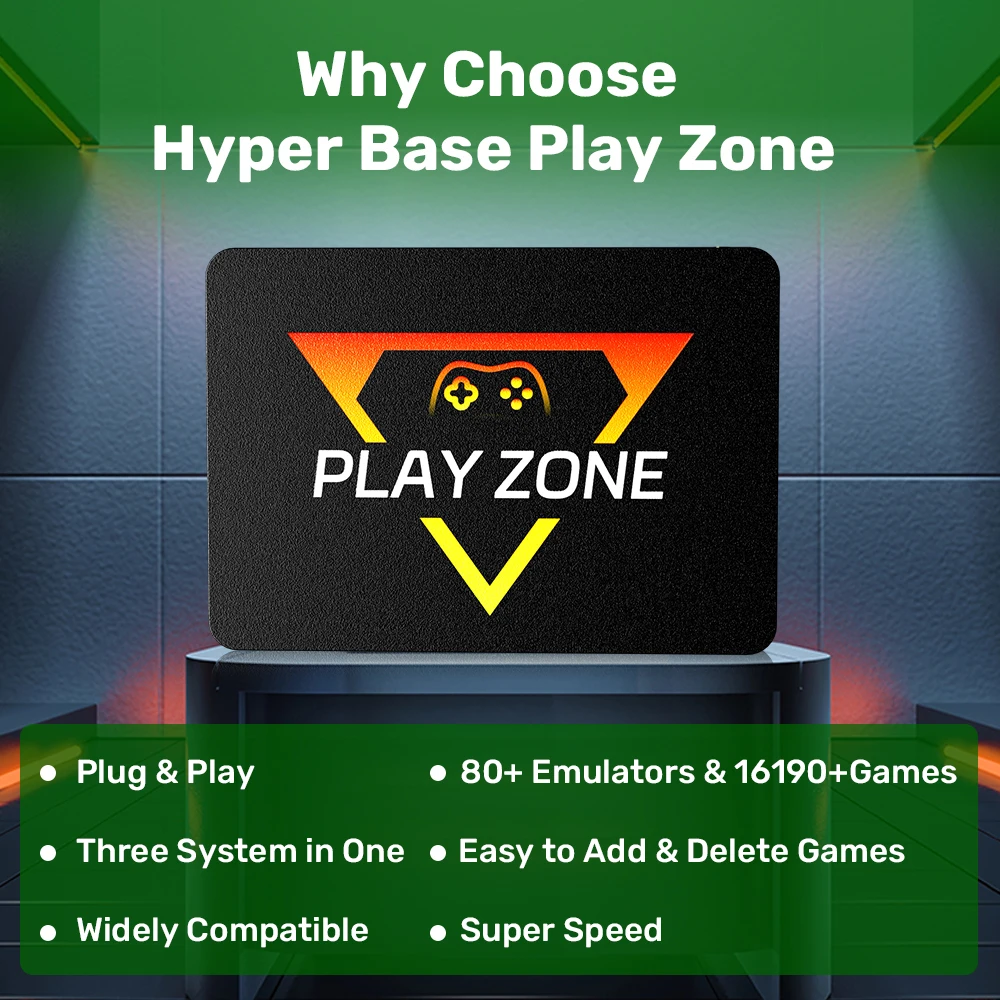 وحدة تحكم ألعاب SSD سعة 1 تيرابايت وحدة تحكم ألعاب Playnie & Retrobat لأجهزة PS5/PS4/PS3/XBOX/Switch/Wii/WiiU مع ألعاب 16191 للكمبيوتر الشخصي/الكمبيوتر المحمول