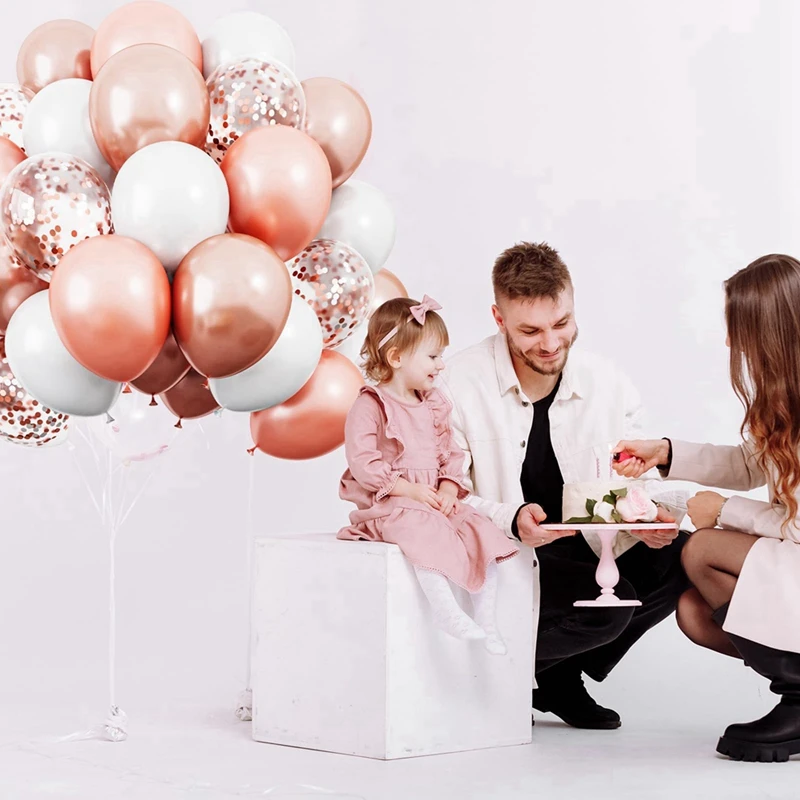 طقم بالونات معدنية ذهبية وردية ، إكليل قوس ، حلويات ، لاتكس ، 12 بوصة ، من من من من من من من من الذهب الوردي