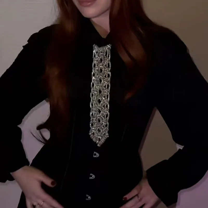 

Женские модные длинные ожерелья с кристаллами макраме и стразами, галстуки-бабочки, аксессуары и подарки