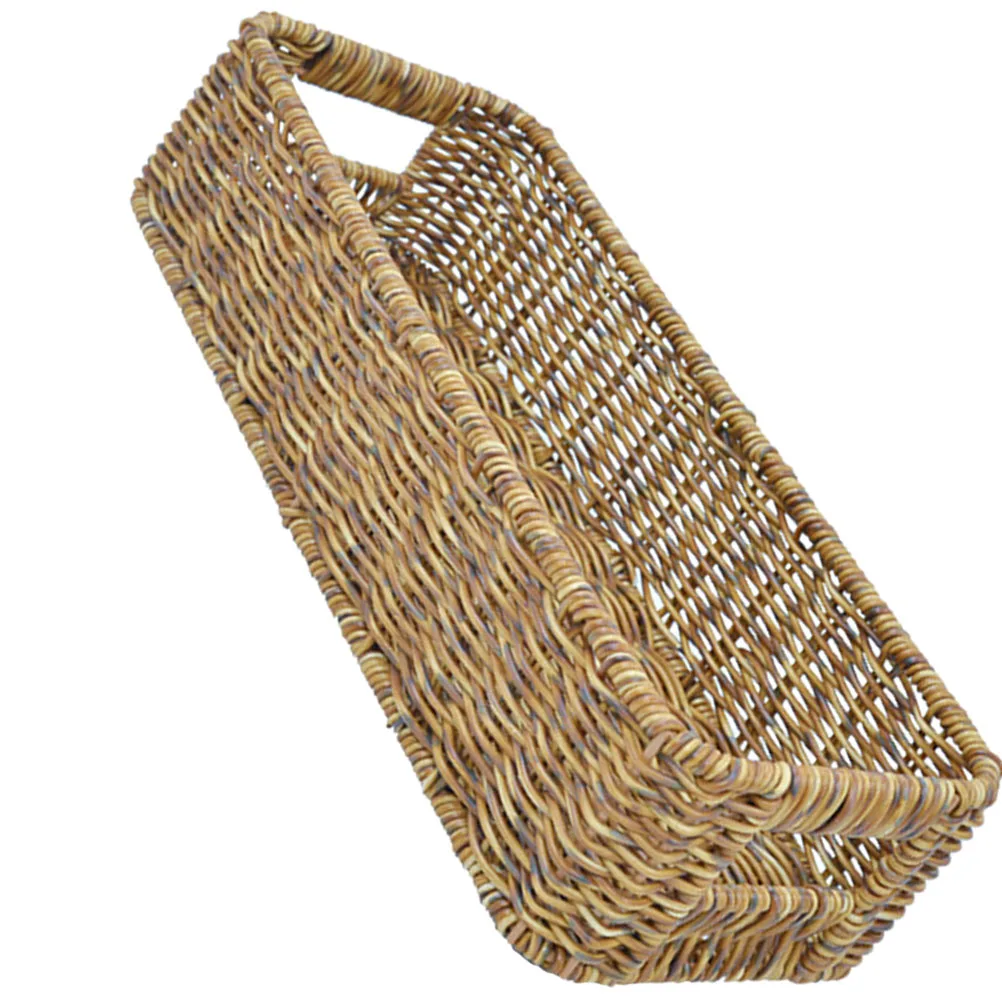 

Coffee Table Tray Seasoning Jar Storage Box Woven Basket Tabletop Sundry Snacks Cutlery ganizer Kitchen Household Plastic