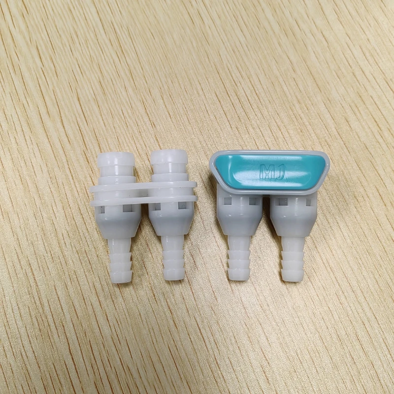 1/4 5/16 Double End CPC Quick Coupling Connector With Built-In Shut-Off Valve Dual Port Quick Disconnect Fitting