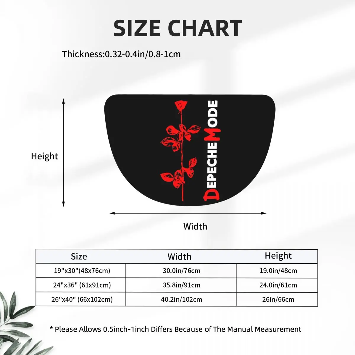 Depeche Cool Mode Music Violator Soft Flannel Half Round Doormat Non Slip Bathroom Mat Absorbent Floor Carpet for Garage