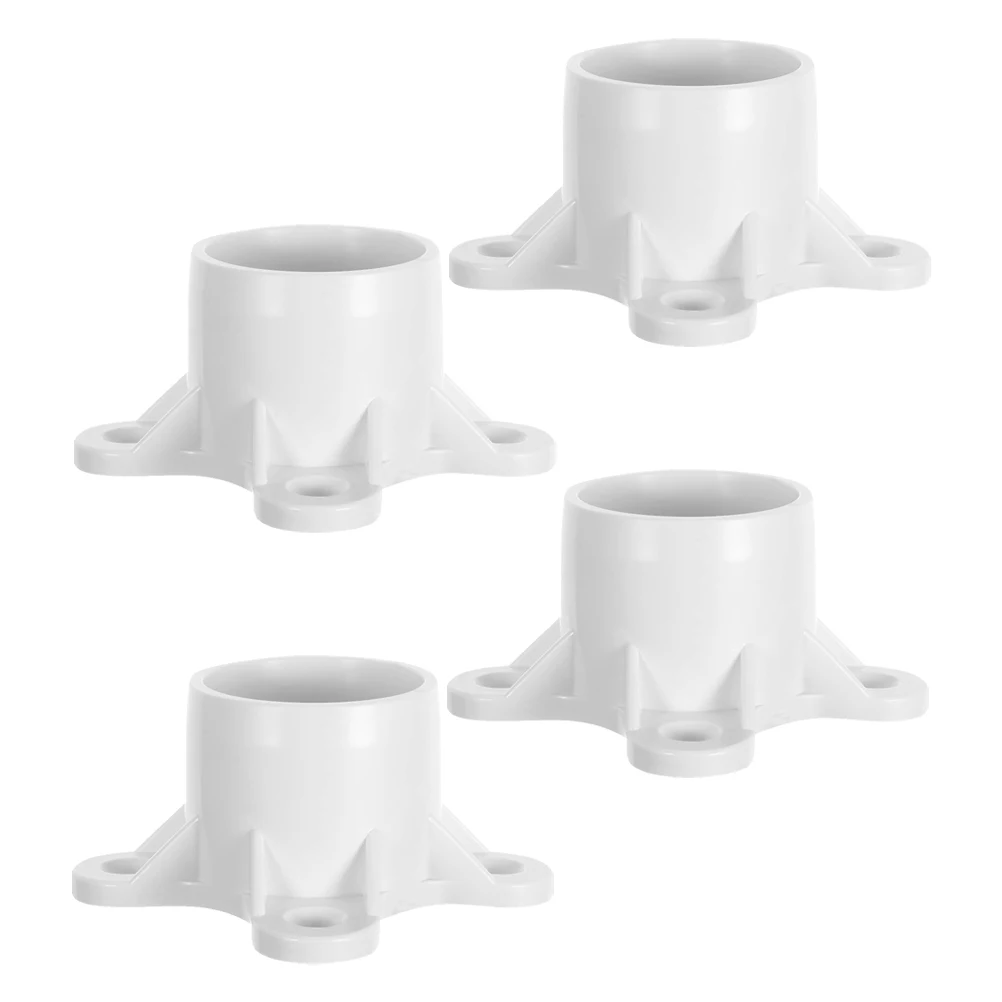 

4 Pcs Table Foot Cover Accessories PVC Fitting Furniture Three-dimensional Flange Shelf Rod Holder Pipe Connectors