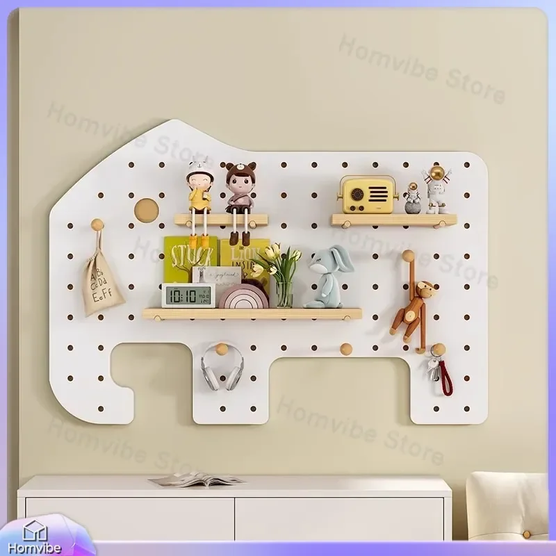 for Special Shaped Hole Board Wall Rack Entrance Solid Wood Display Accessories Wall Decoration Shelf Storage Organizer Home