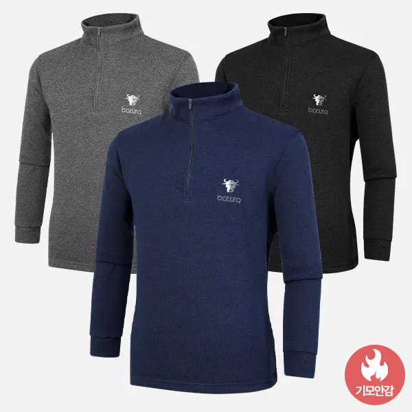 تي شيرت باتورا للرجال بسحاب من الصوف (M6Wt51) #1