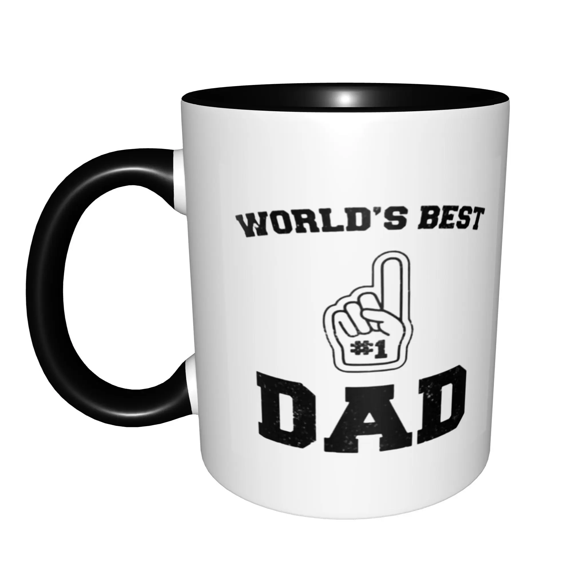World Best Dad Ever Daddy Gifts Mugs With Black Handle Birthday Coffee Mugs Ceramic Tea Cups 11oz