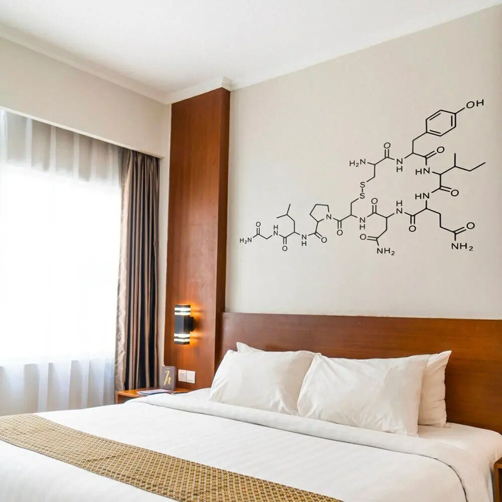 Love Oxytocin Chemical Formula Molecule Removable Wall Sticker Vinyl Decal Mural Art Science School Bedroom Home Decoration P851