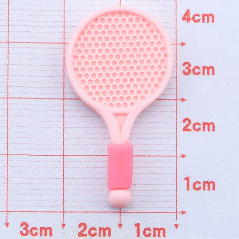 10Pcs Simulation Mini Badminton Racket Flatback Resin Cabochon Scrapbooking For Phone Case Clothing Decoration DIY Accessories